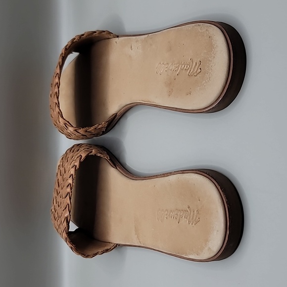 Madewell Lianne Slide Sandals Women's Size 10 Tan Woven Leather Bohemian Casual - Picture 3 of 6